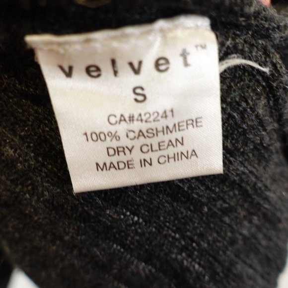 Velvet Sweater Small Black Cashmere Tunic Knit Cowl Neck Short Sleeve Cozy - Picture 9 of 9